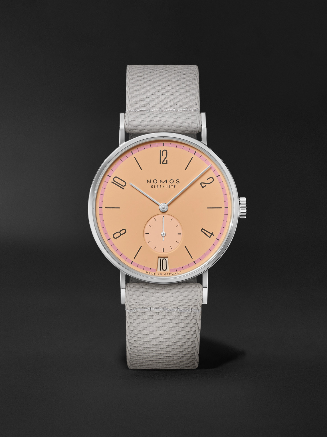 NOMOS Glashütte – Tangente 38 Date Pastell Limited Edition Hand-Wound 37.5mm Stainless Steel and Webbing Watch, Ref.No. 179.S21