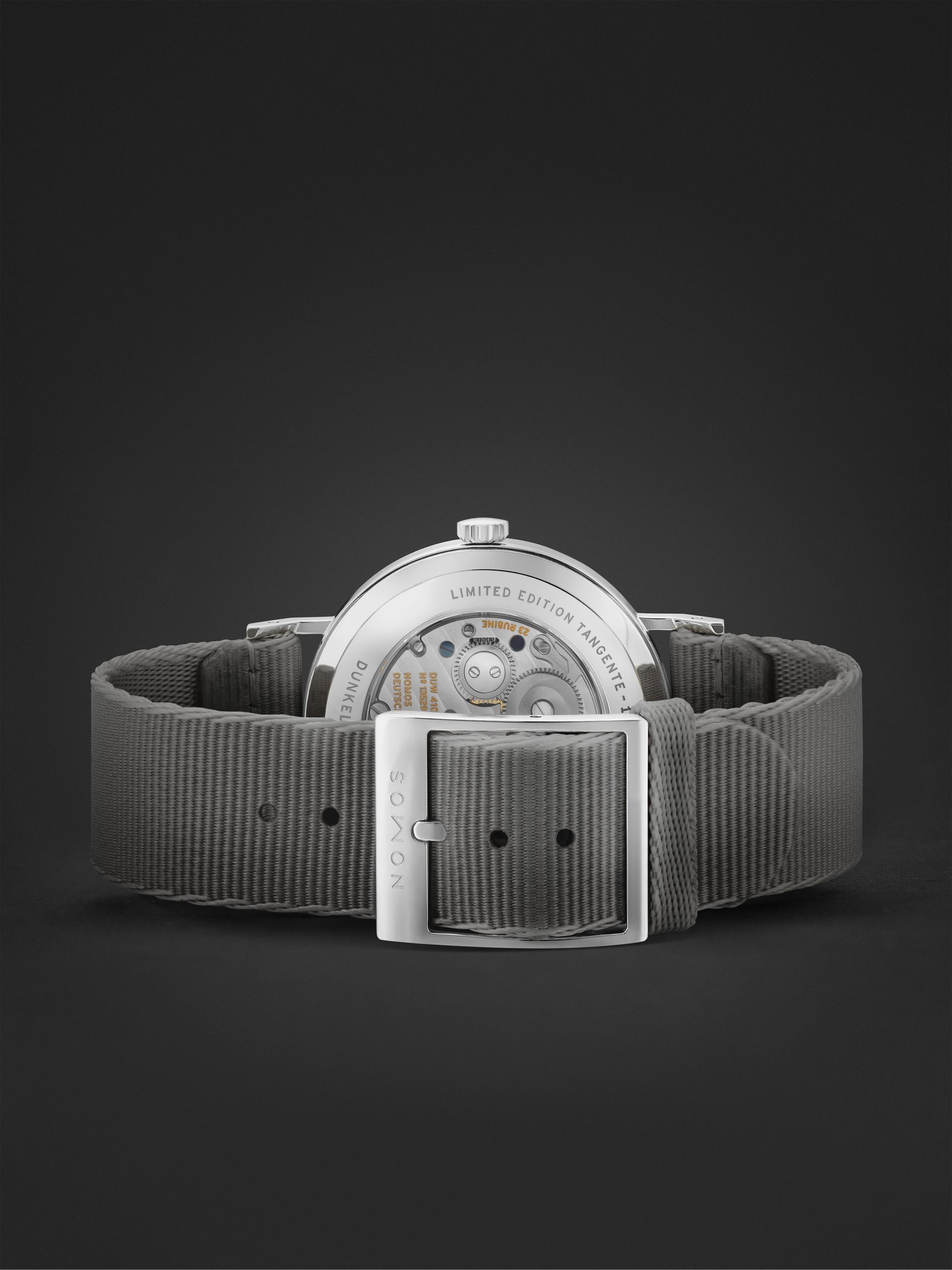 Tangente 38 Date Dunkelbunt – 37,5 mm Uhr aus Edelstahl mit  