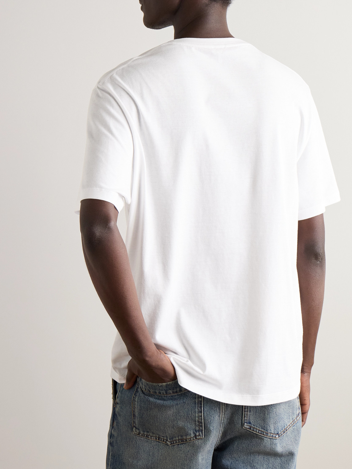 Loewe Anagram Debossed Crewneck Short Sleeve Cotton T-shirt In White