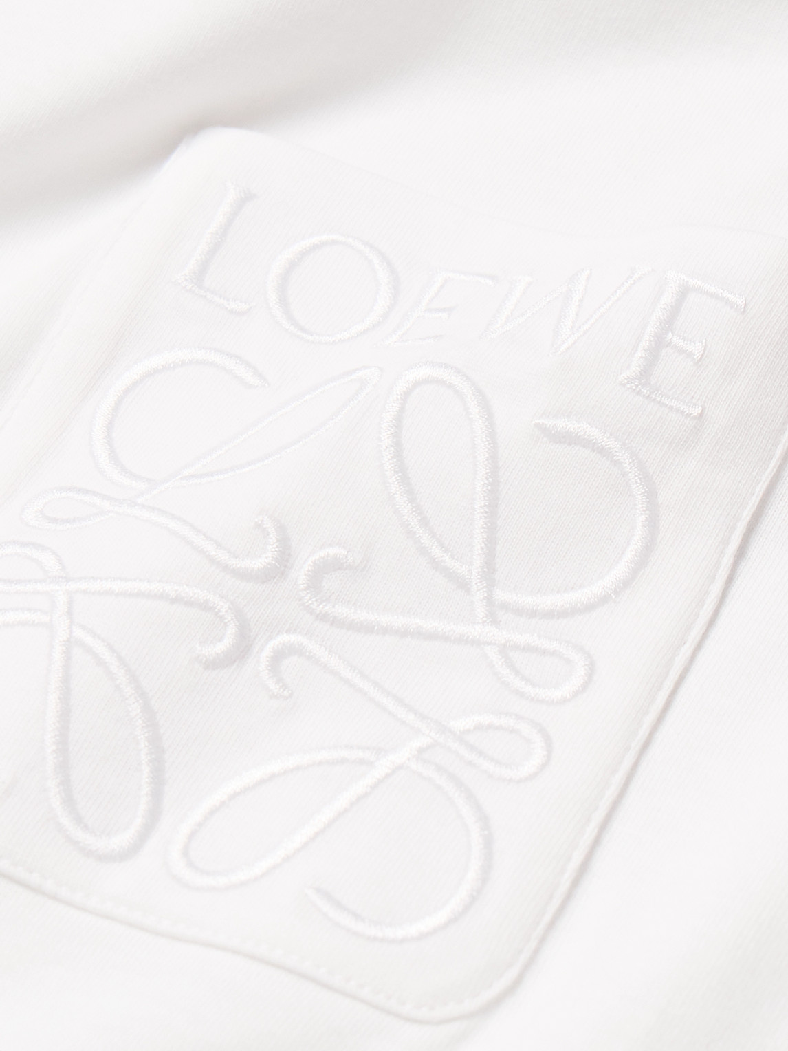 Loewe Anagram Debossed Crewneck Short Sleeve Cotton T-shirt In White