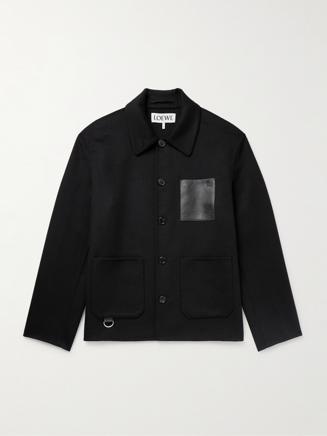 Loewe Leather-Trimmed Wool and Cashmere-Blend Overshirt - Men