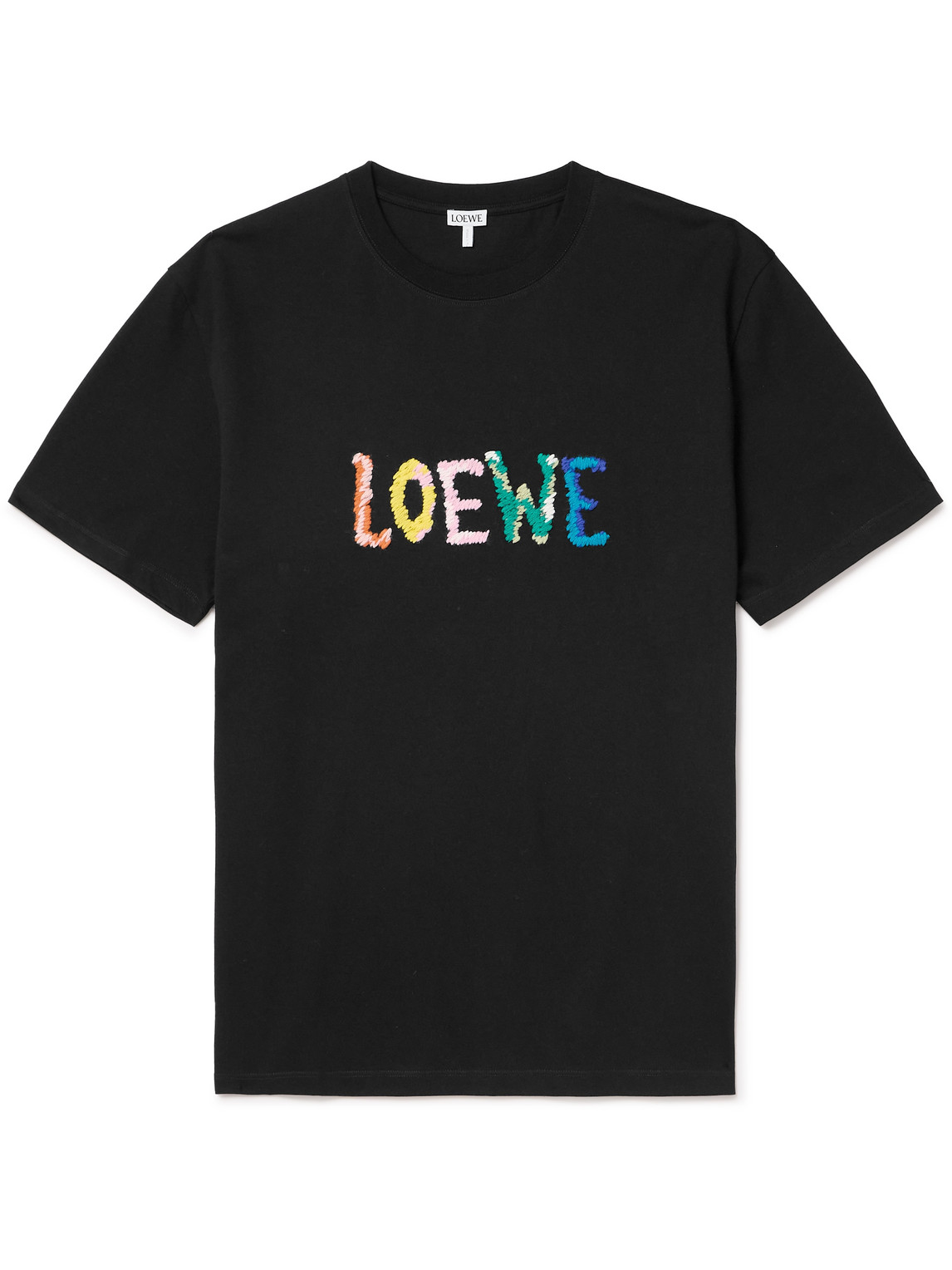 Loewe Slim Fit Logo-embroidered Cotton-jersey T-shirt In