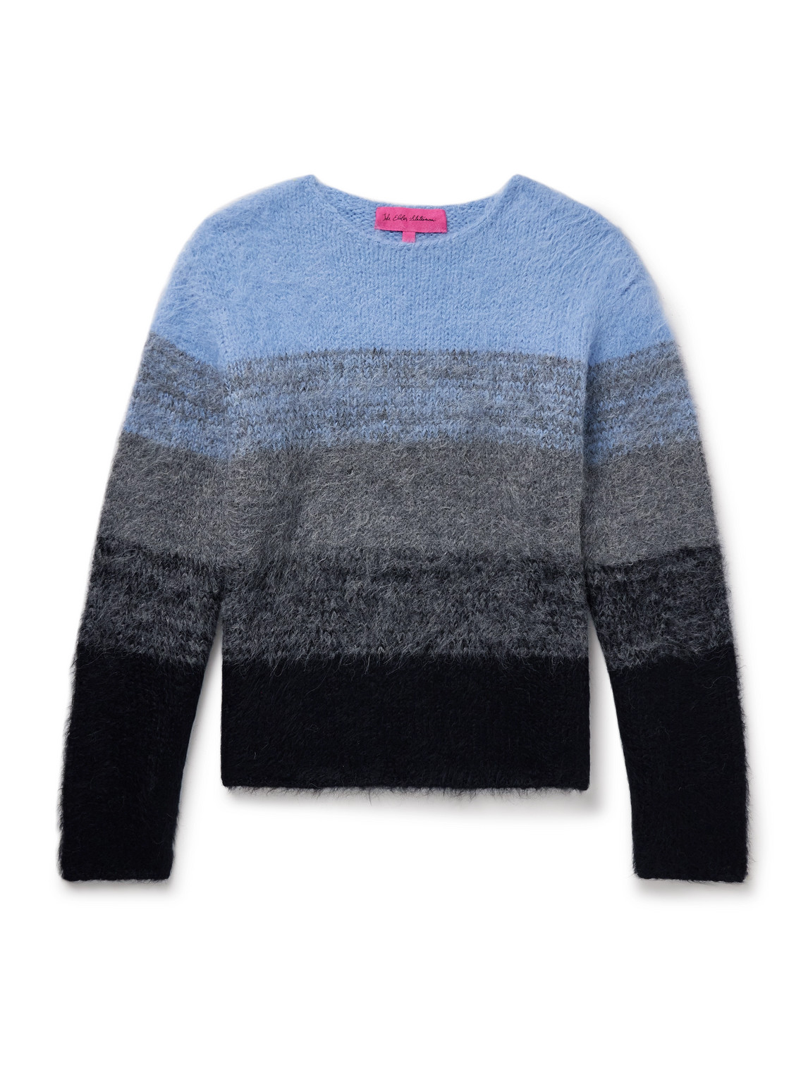 The Elder Statesman Thistle Alpaca And Wool-blend Sweater In Blue
