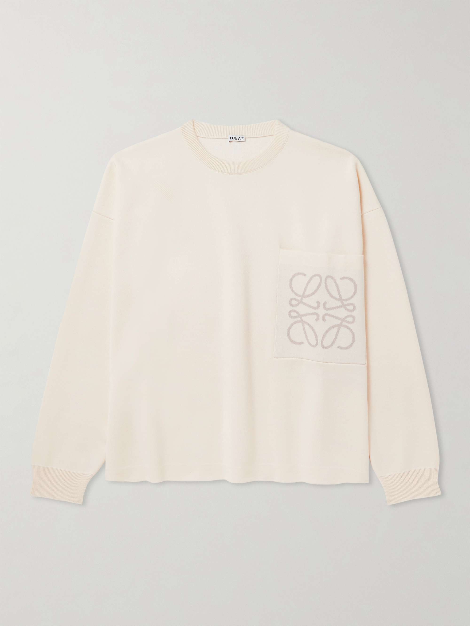 LOEWE Logo Jacquard Cotton Blend Sweater for Men MR PORTER