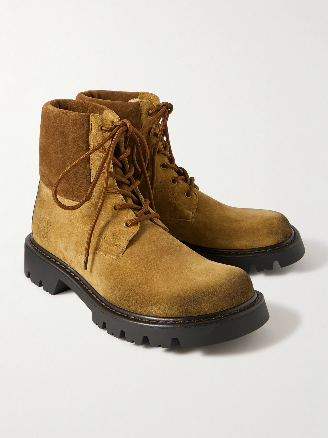 Shop Loewe Sierra Suede Boots In Brown