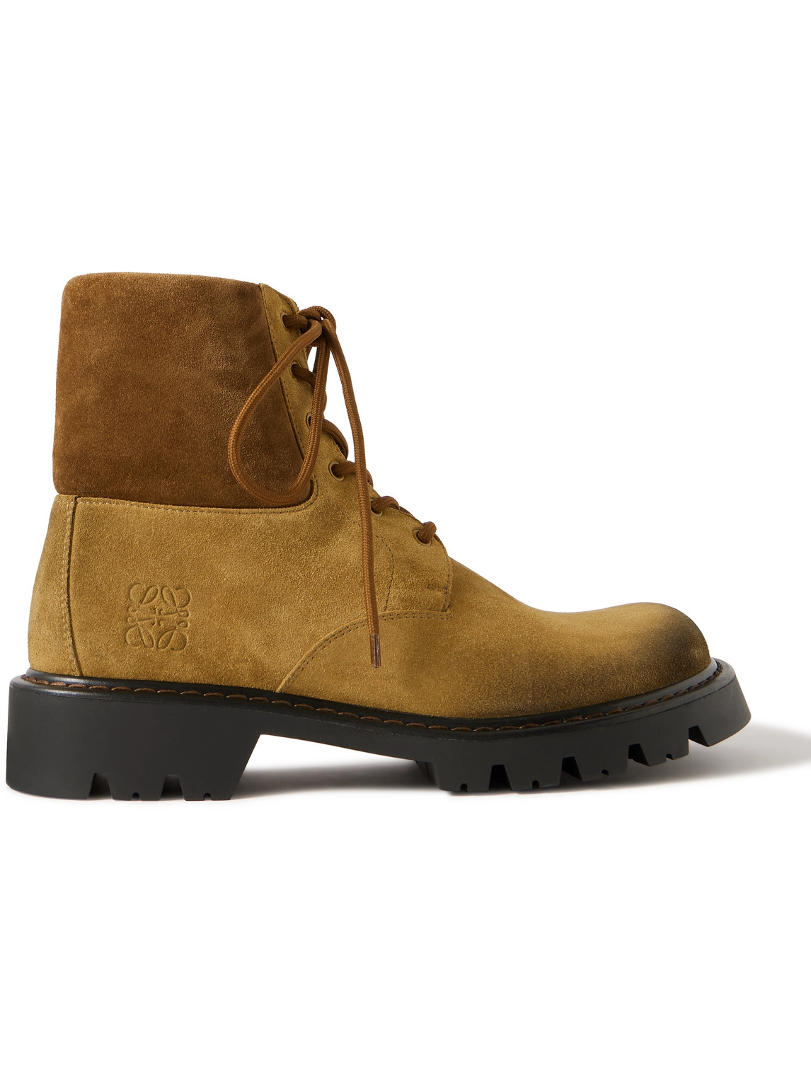 Shop Loewe Sierra Suede Boots In Brown