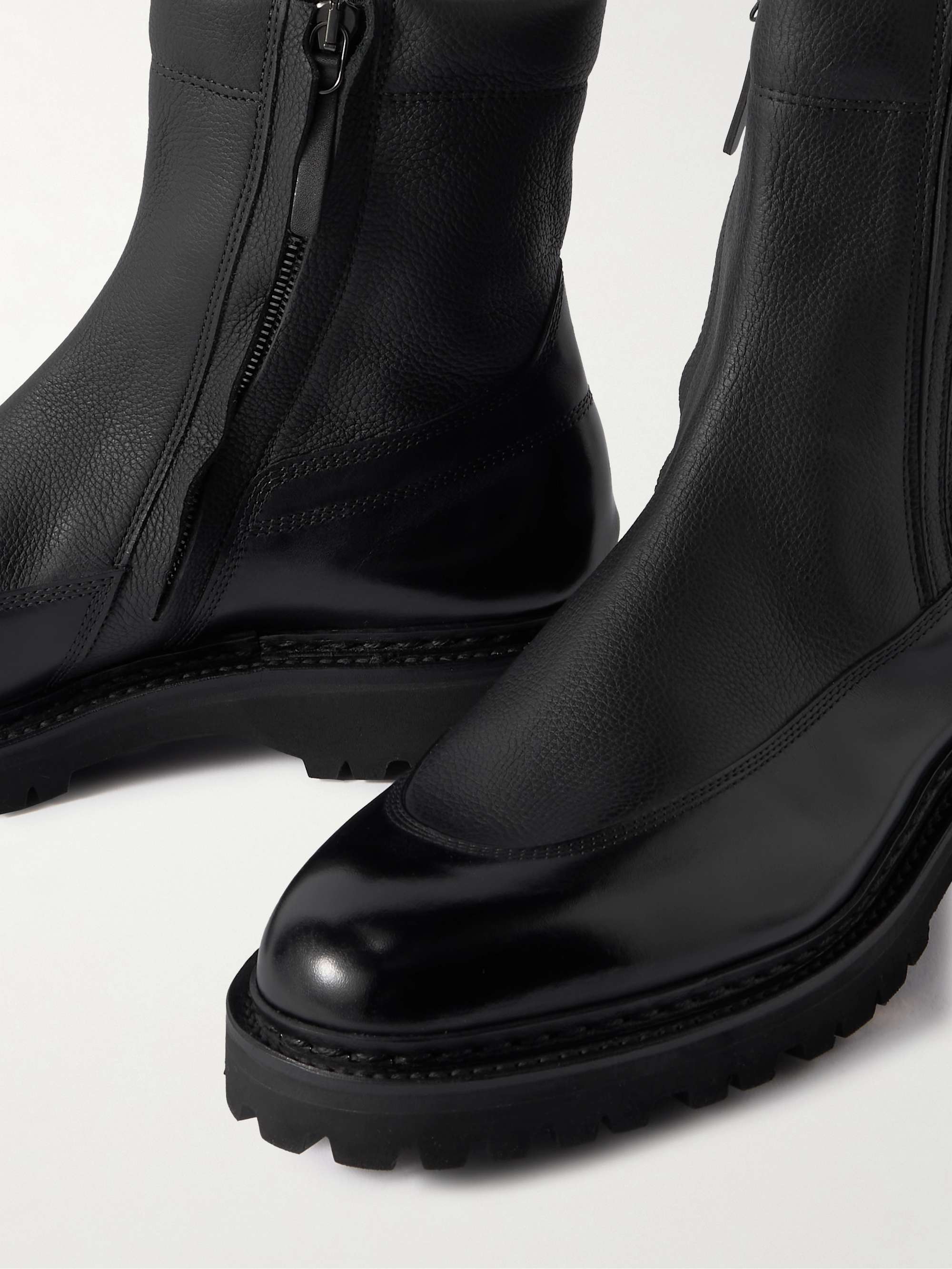 John Lobb 'Russell' Derby Brogued Cap Toe Dress Shoes Black