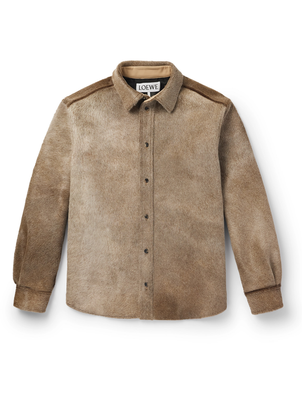 Loewe Calf Hair Overshirt In Brown