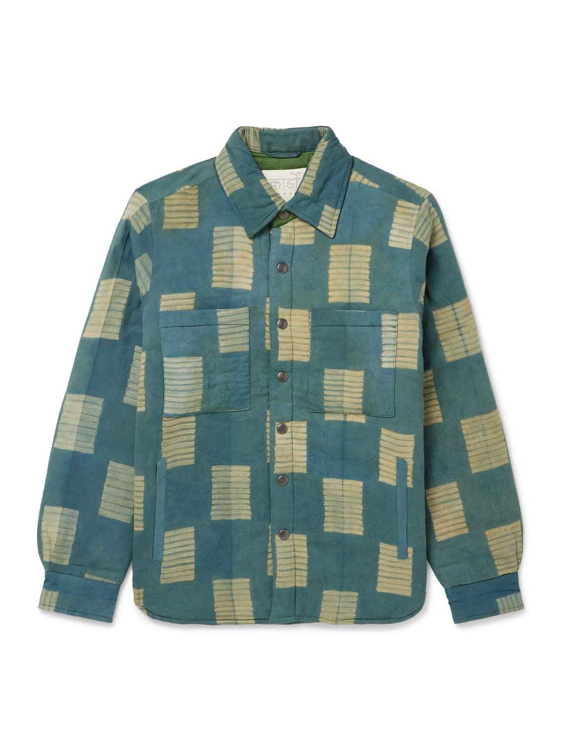 Woody Shibori-Dyed Cotton Shirt Jacket