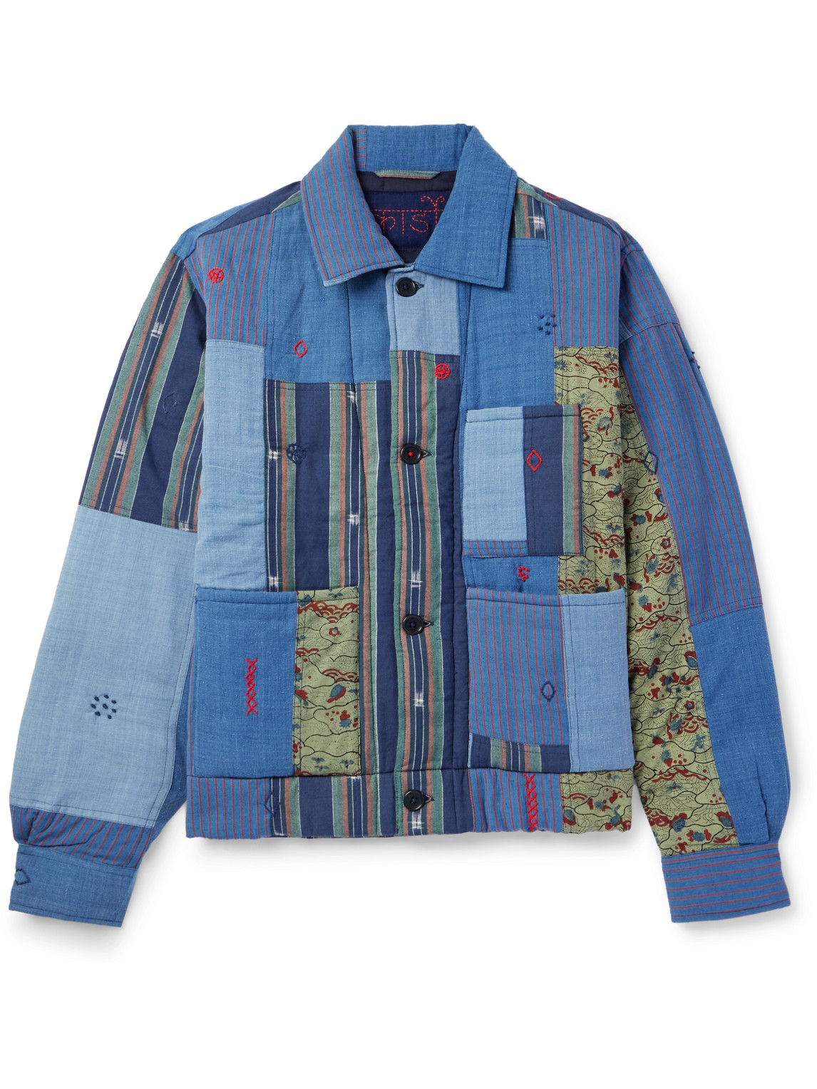 Bodhi Khadi Embroidered Patchwork Upcycled Cotton Jacket