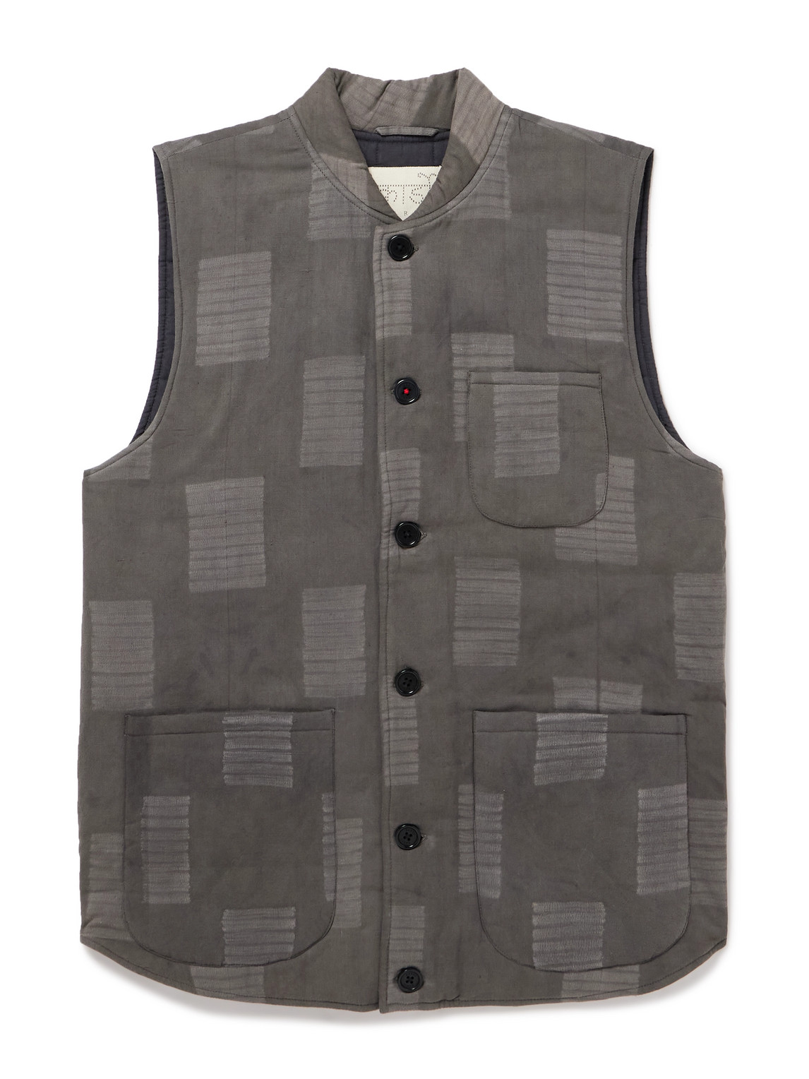 Kardo Leo Quilted Cotton Gilet In Grey