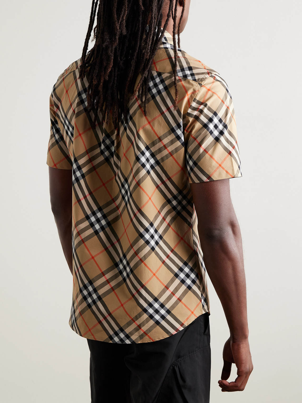  Burberry - Checked Cotton-poplin Shirt - Men - Neutrals - S 