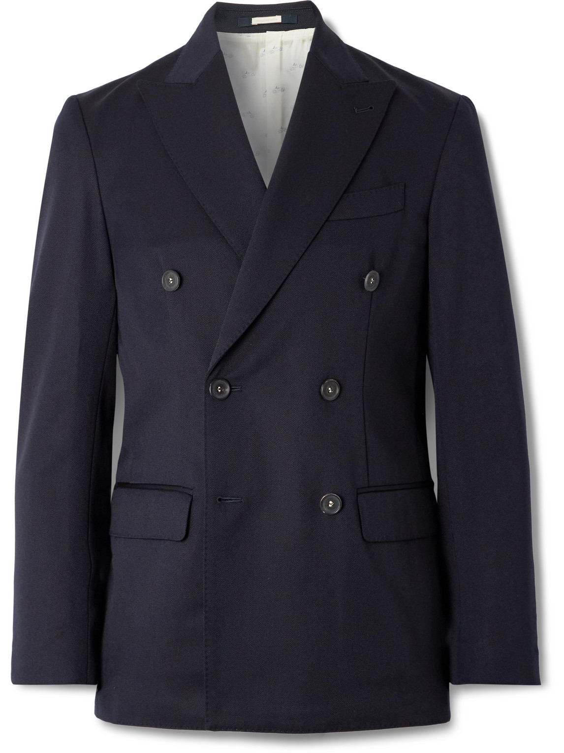 MASSIMO ALBA DOUBLE-BREASTED WOOL AND COTTON-BLEND BLAZER