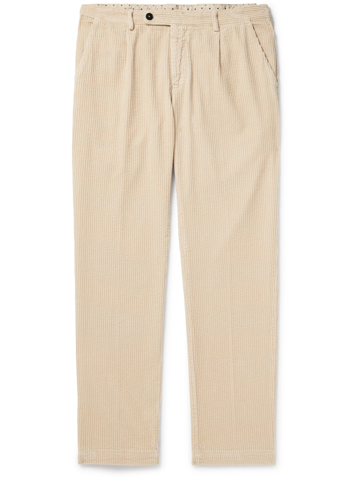 Ionio2 Tapered Pleated Cotton-Corduroy Trousers