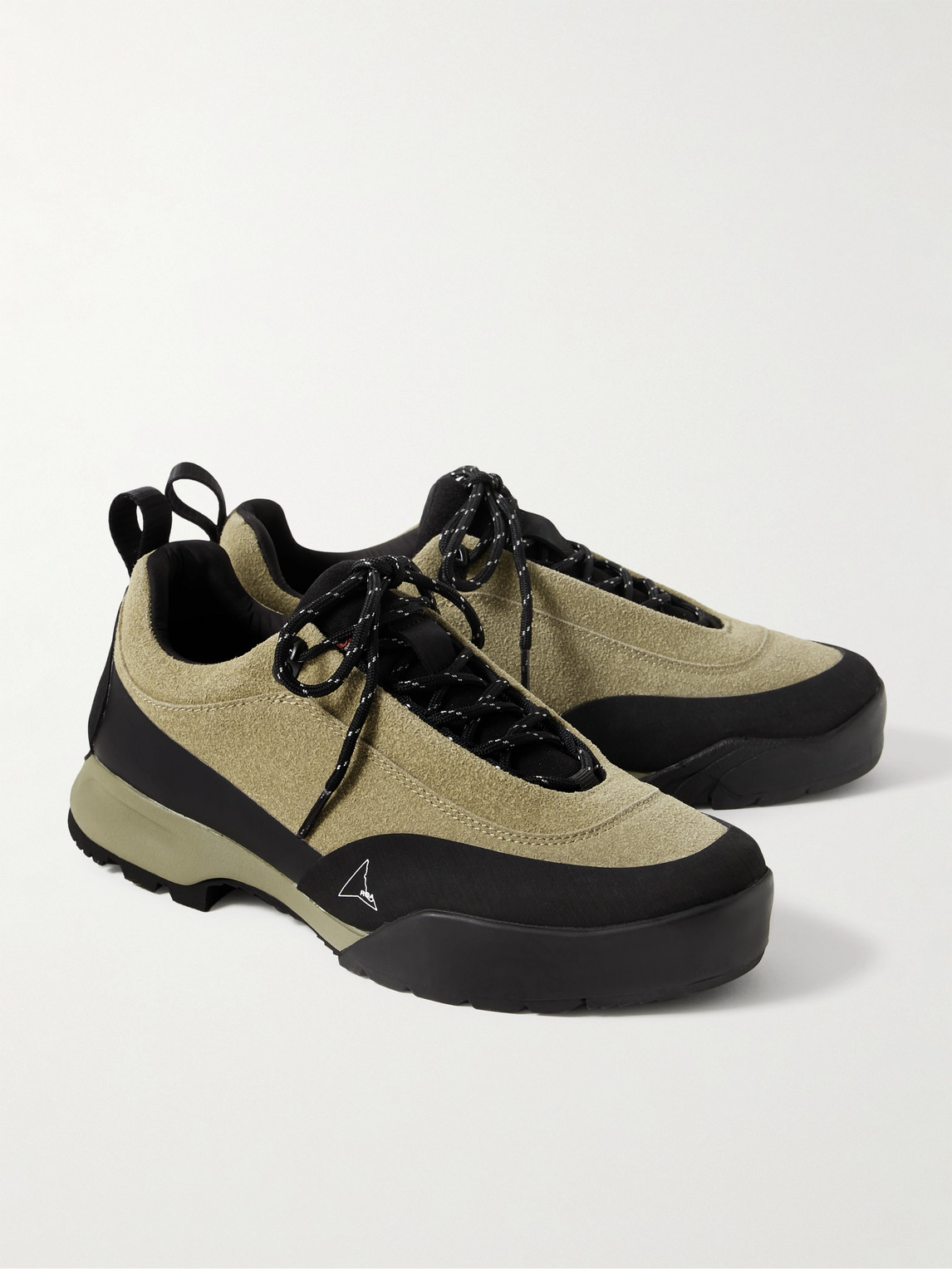 Roa Cingino Rubber-trimmed Microfibre Hiking Sneakers In Brown