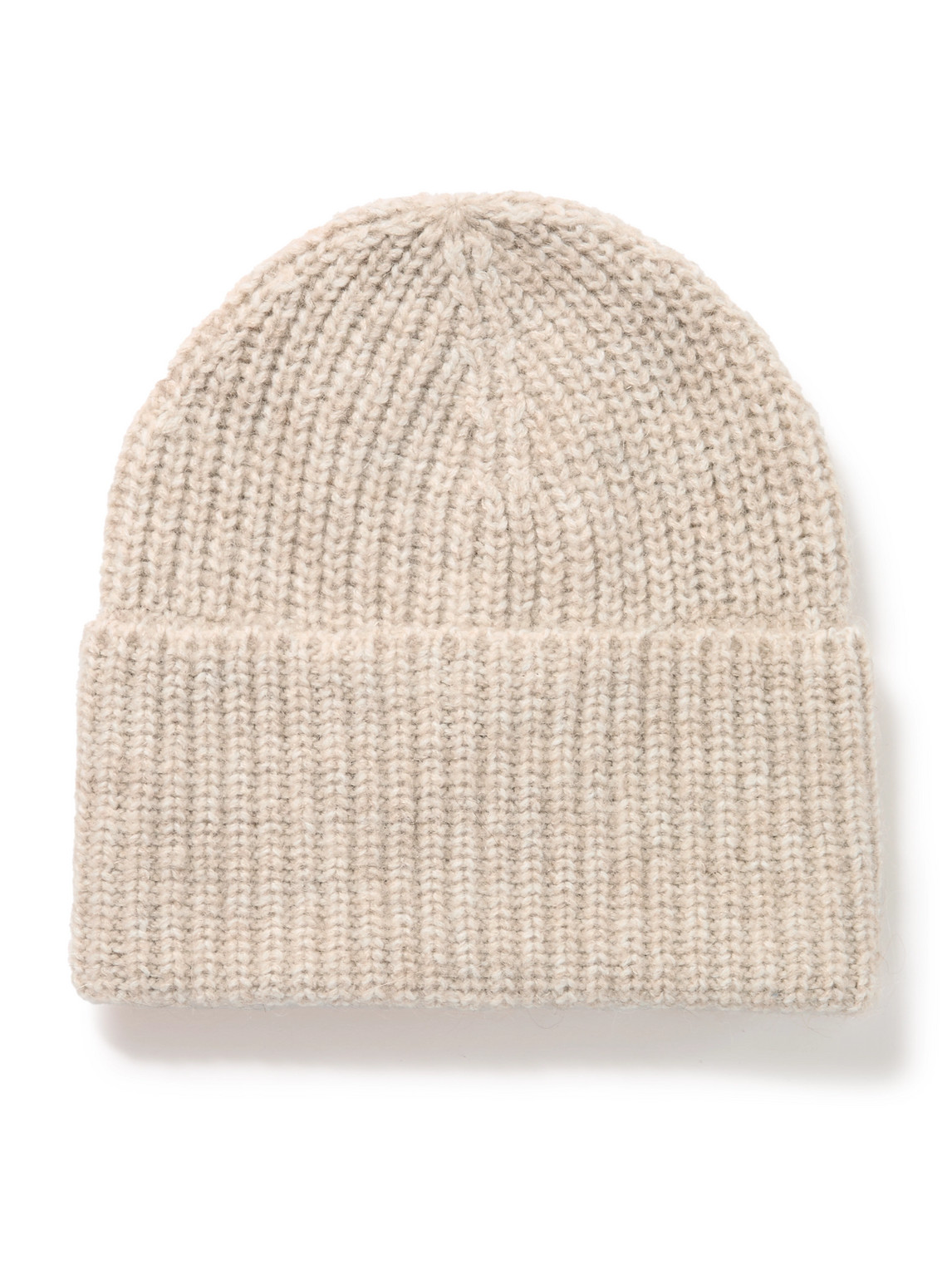 Brunello Cucinelli Brushed Ribbed-knit Beanie In Neutrals