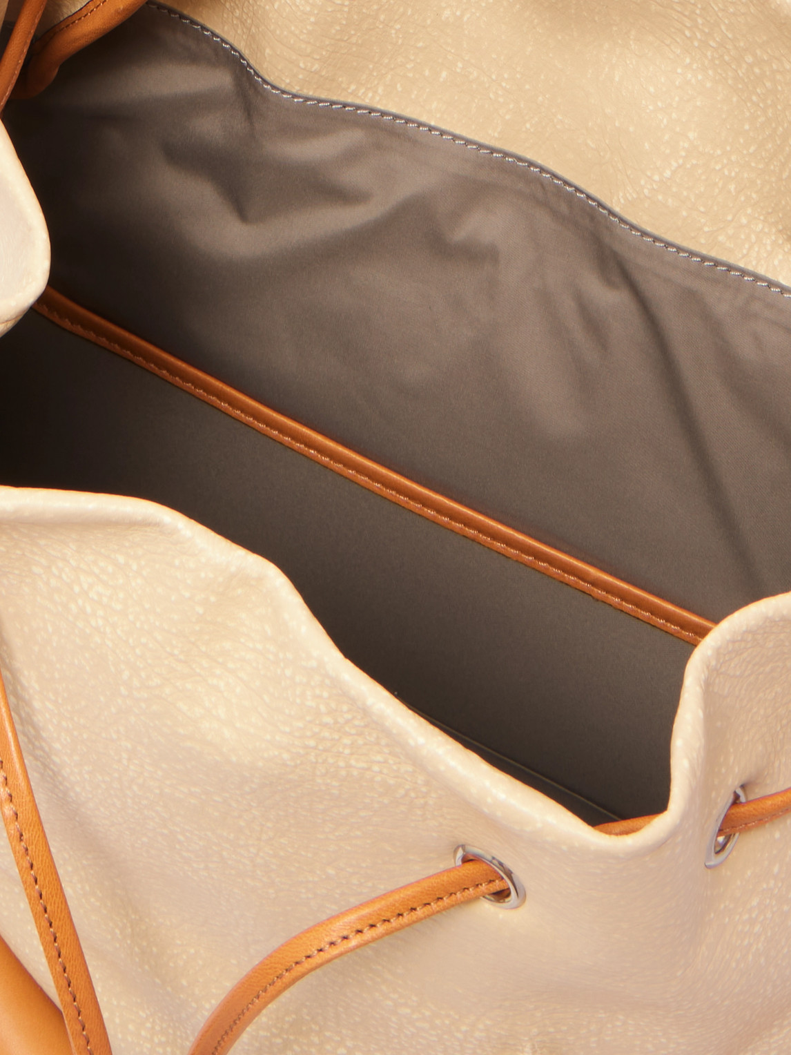 BRUNELLO CUCINELLI COLOUR-BLOCK FULL-GRAIN LEATHER BACKPACK