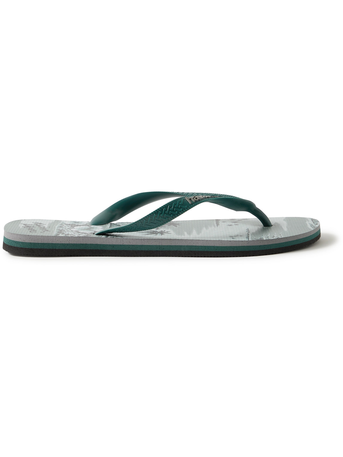 Maison Kitsuné Havaianas Logo-print Pvc And Rubber Flip Flops In Green