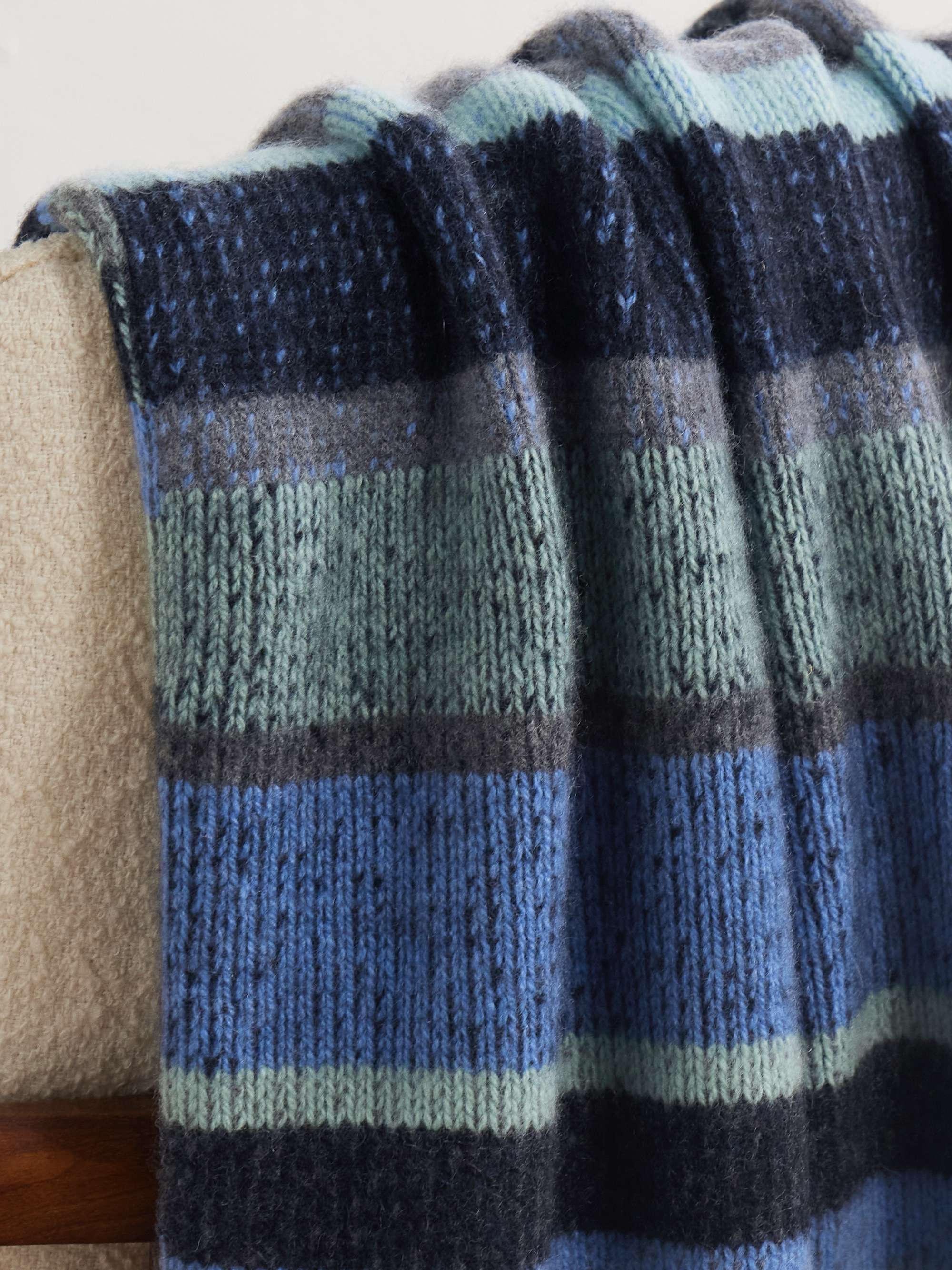 THE ELDER STATESMAN Striped Cashmere Blanket