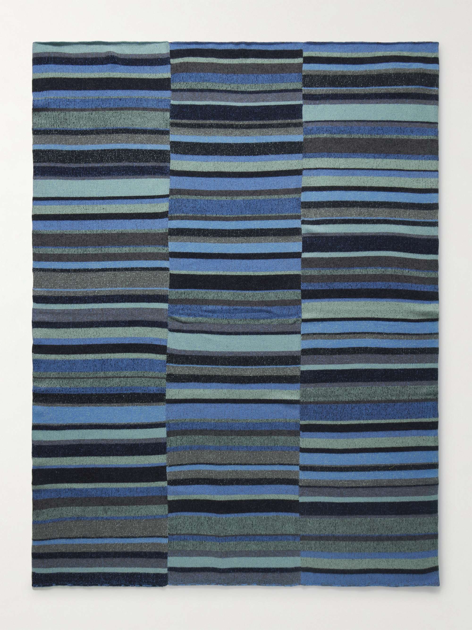 THE ELDER STATESMAN Striped Cashmere Blanket