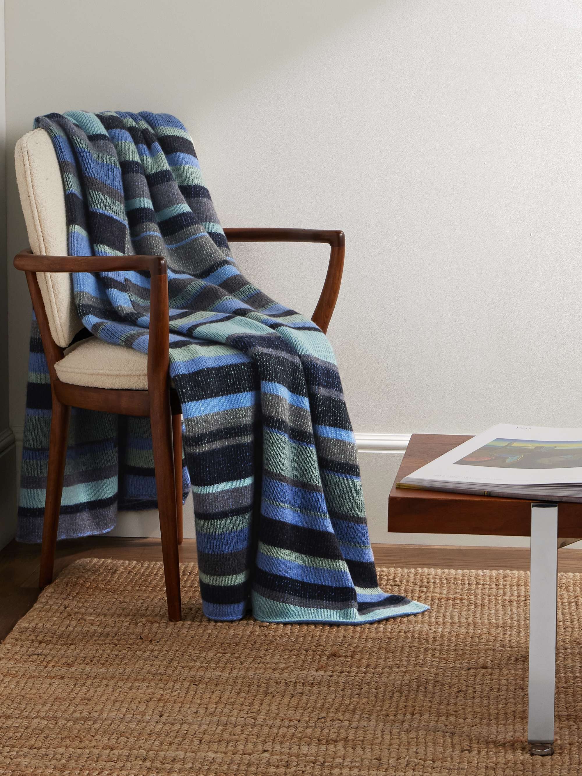 THE ELDER STATESMAN Striped Cashmere Blanket