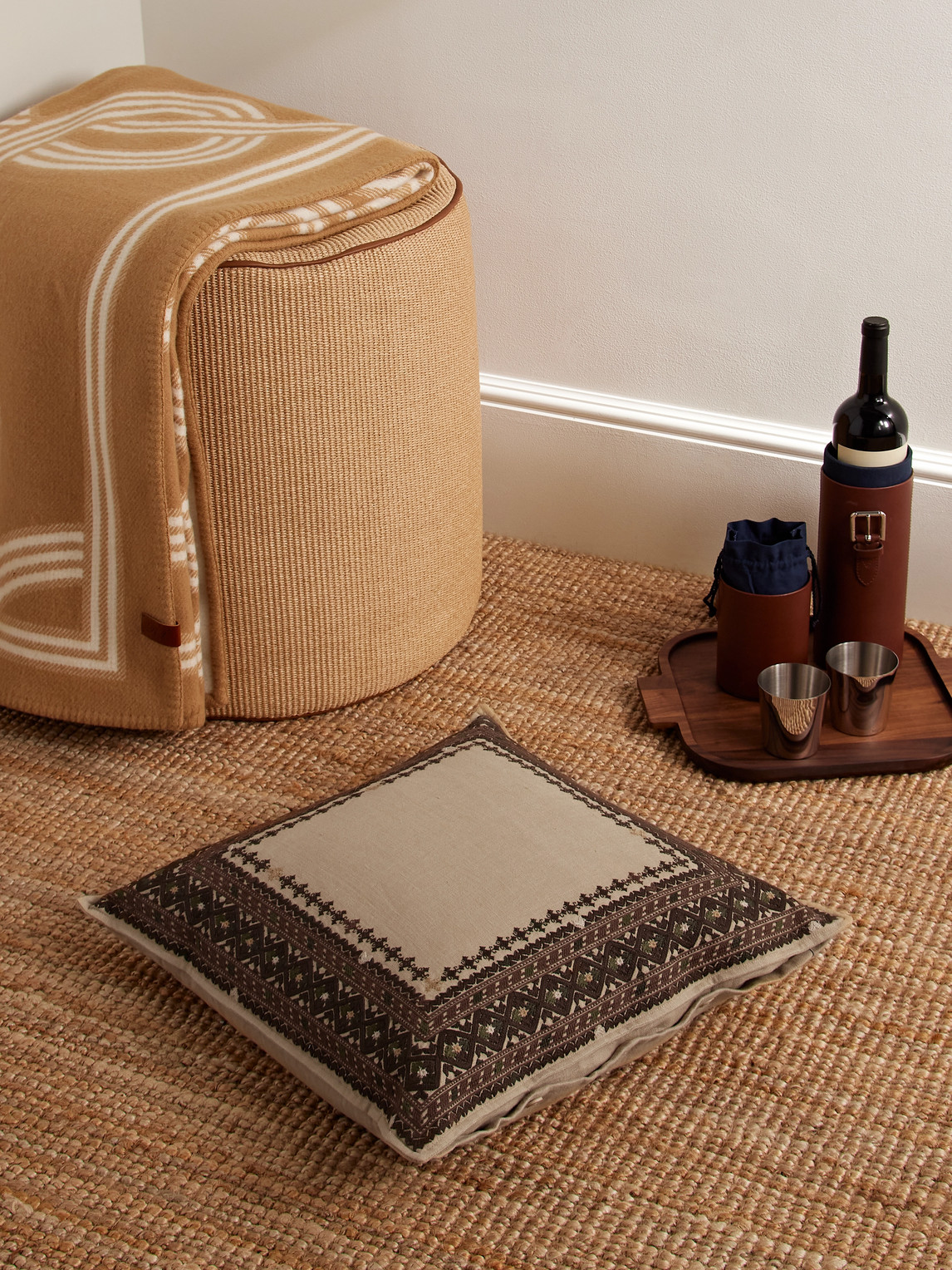 Skyler Embroidered Linen Cushion — 2
