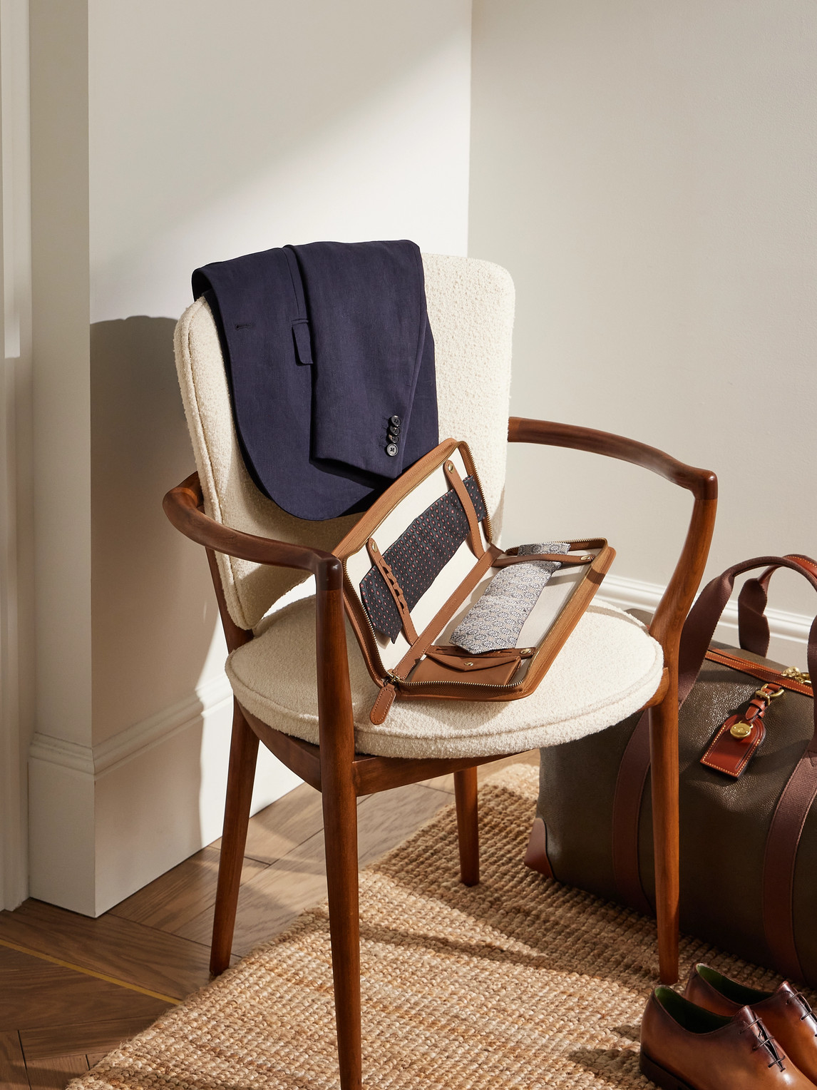 Garret Leather-Trimmed Canvas Tie Case — 2