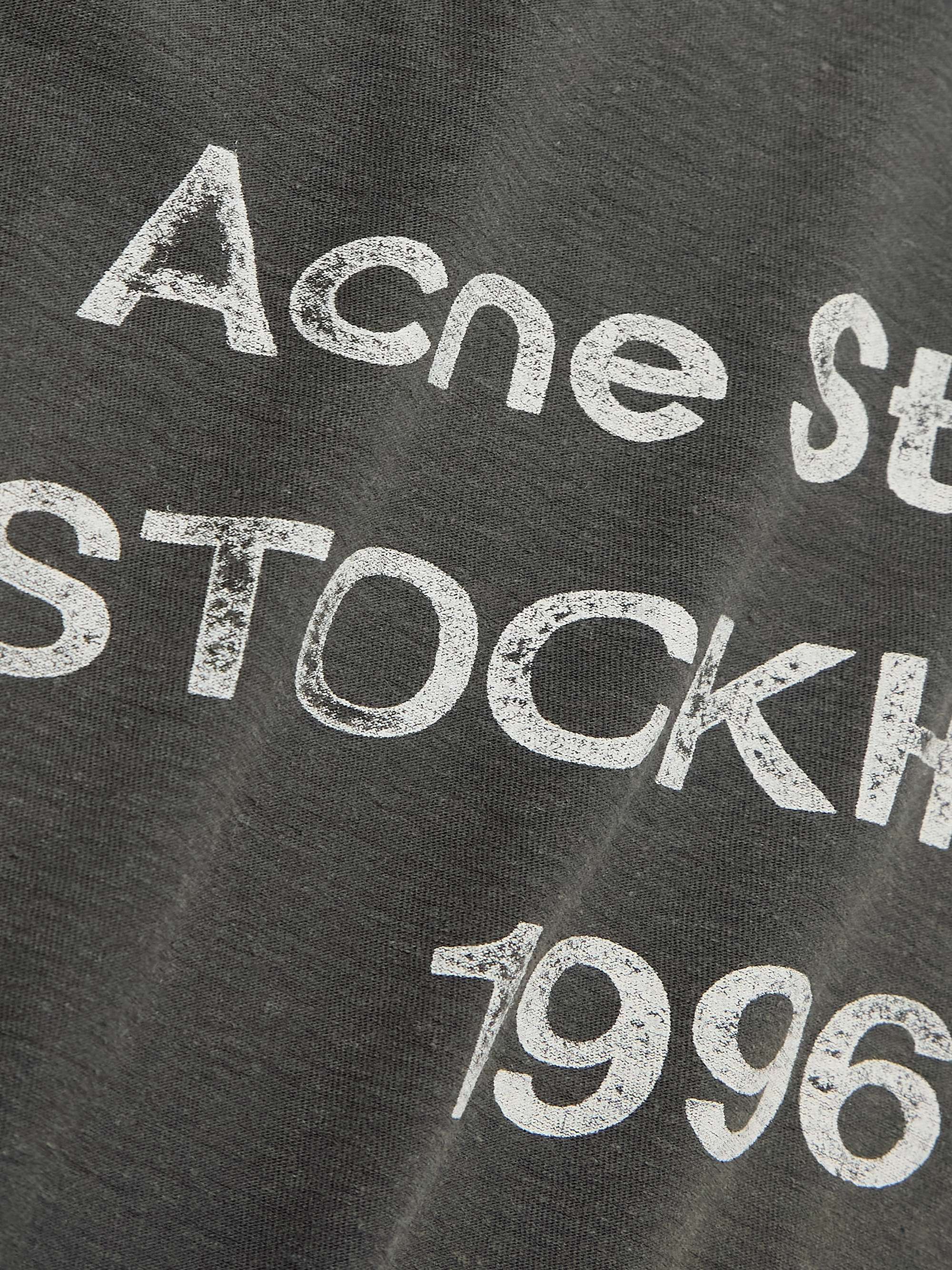 ACNE STUDIOS تي شيرت Edden U 1996 من مزيج القطن والقنب بتأثير معتق ومزين بطبعة شعار العلامة
