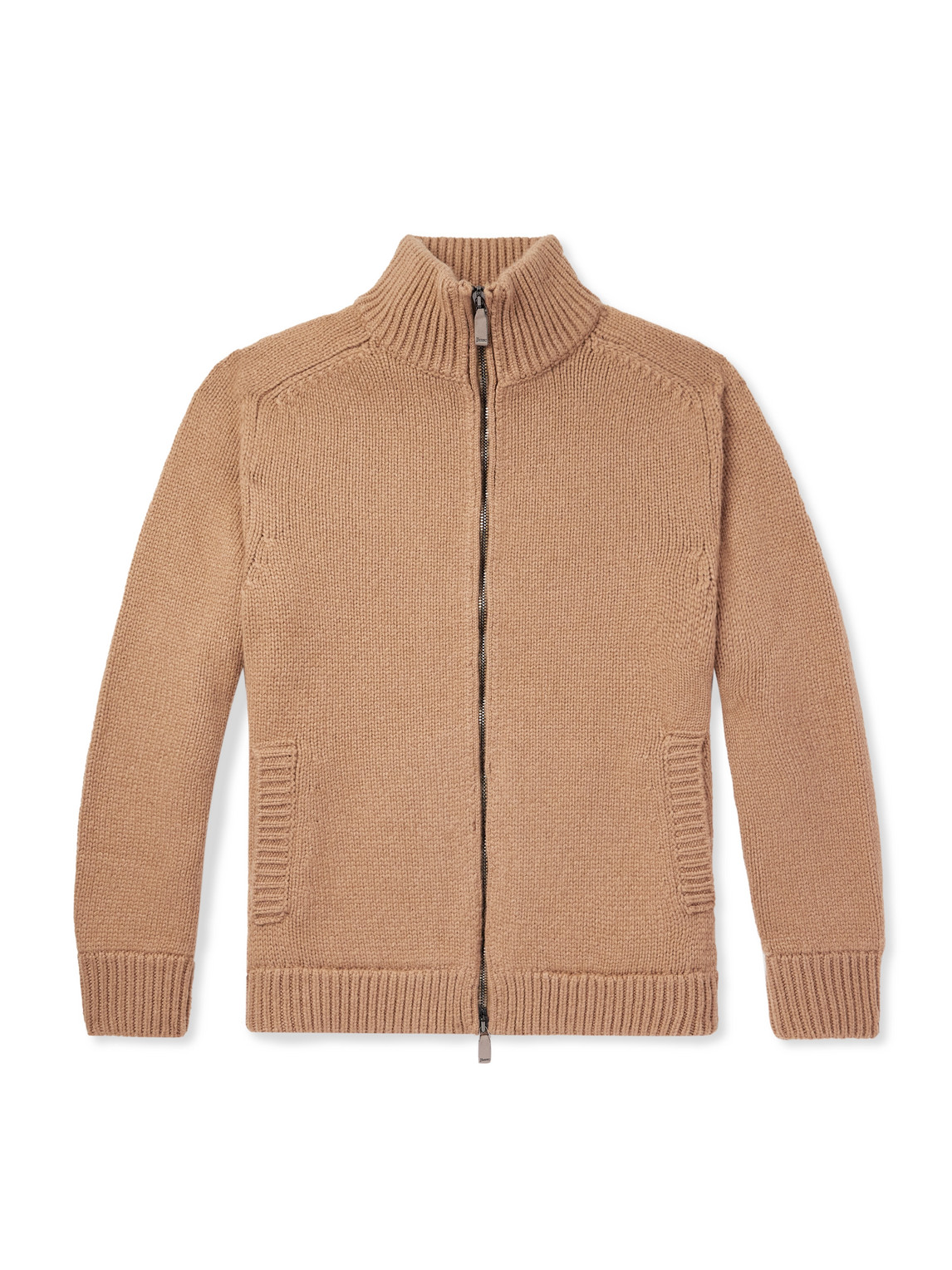 Slim-Fit Wool Zip-Up Cardigan
