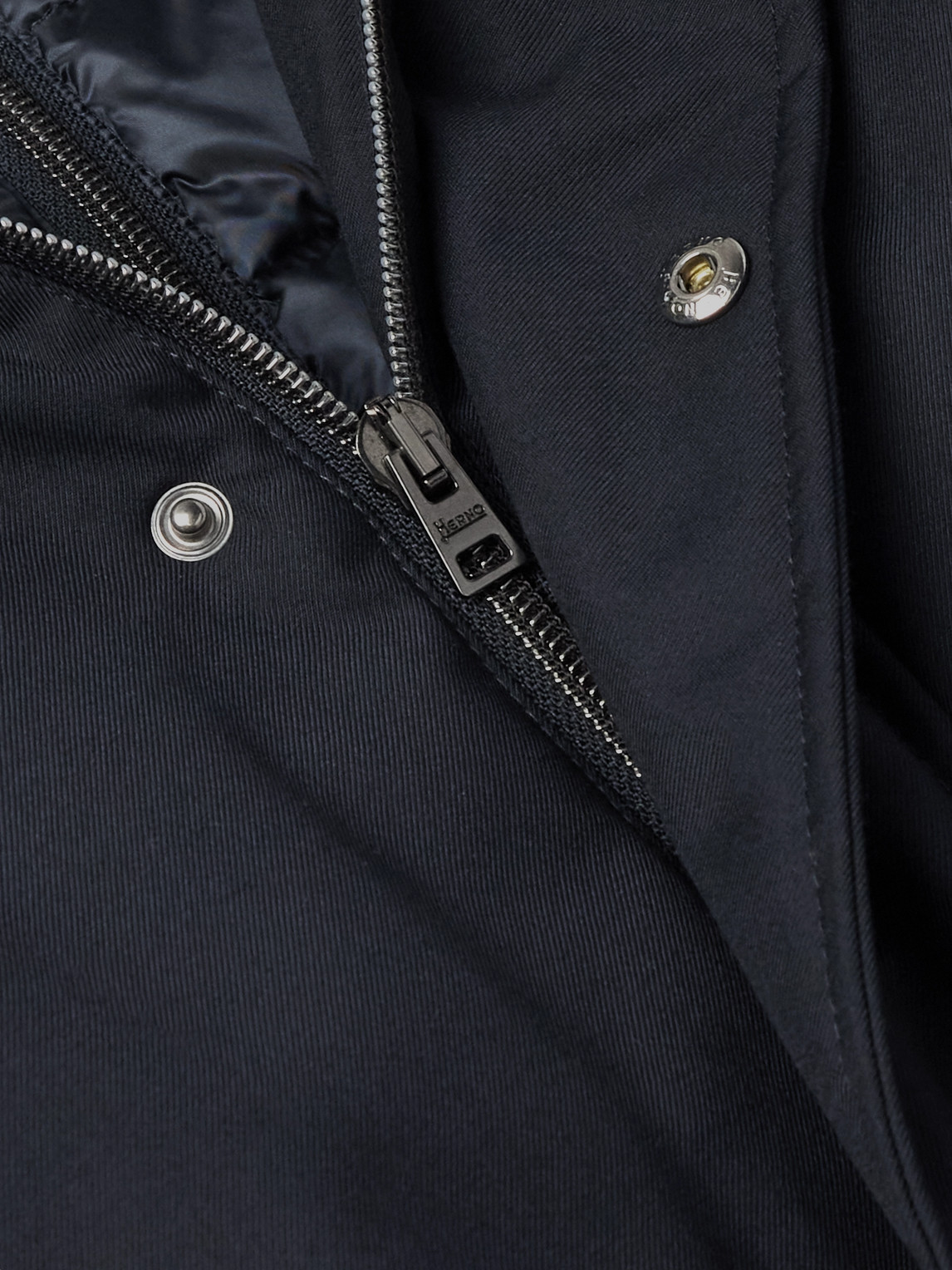 Herno Layered Padded Shell Down Coat In Blue