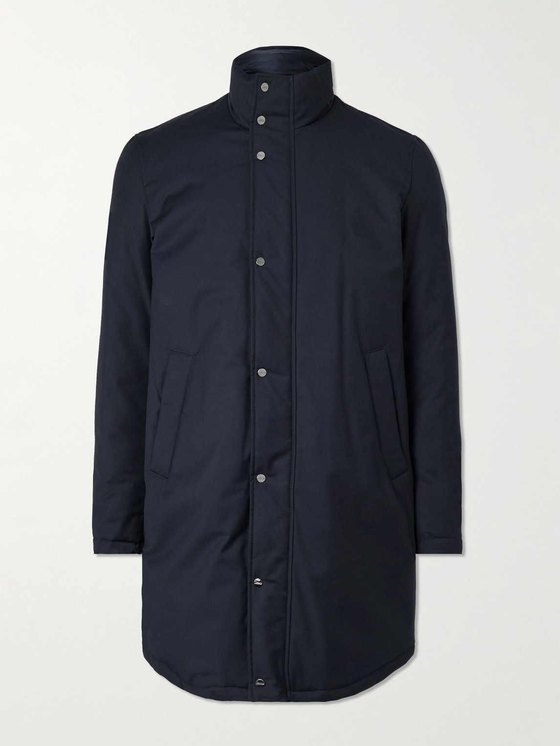 Herno Layered Padded Shell Down Coat In Blue