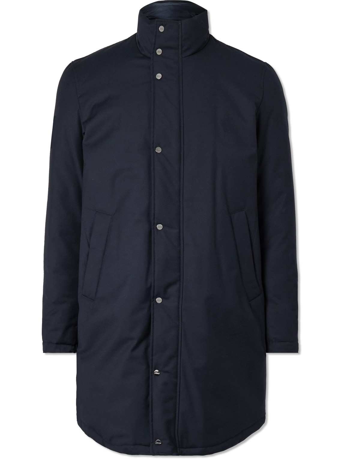 Herno Layered Padded Shell Down Coat In Blue