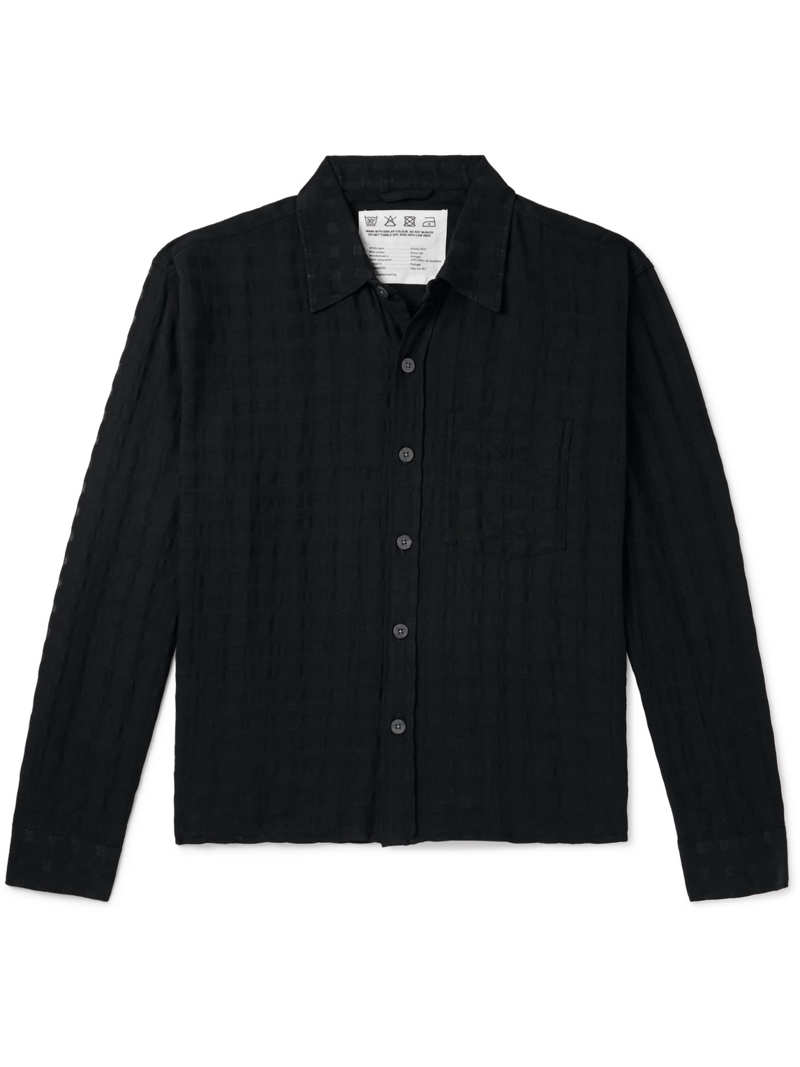 MFPEN CHECKED COTTON-BLEND JACQUARD SHIRT