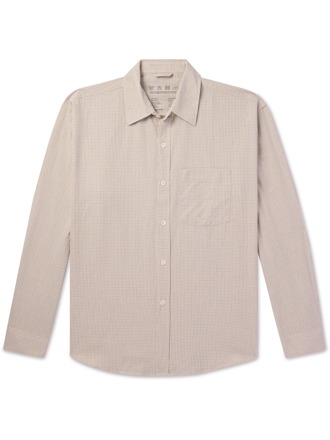 Mfpen Executive Checked Cotton And Wool-blend Shirt In Neutrals