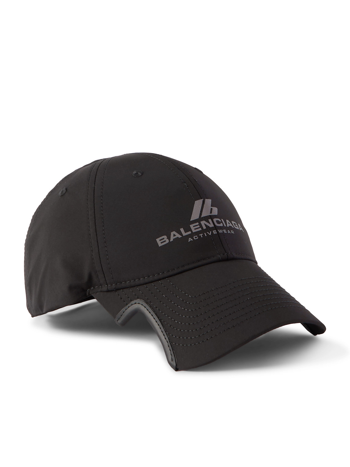 Balenciaga Logo-print Drill Baseball Cap In Black