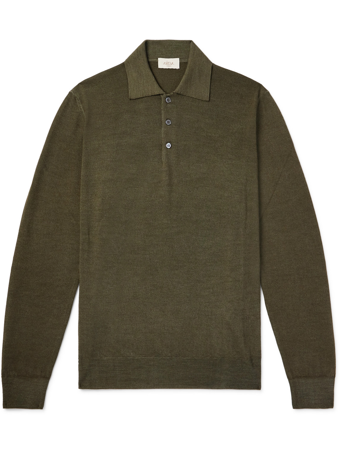 Slim-Fit Garment-Dyed Virgin Wool Polo Shirt
