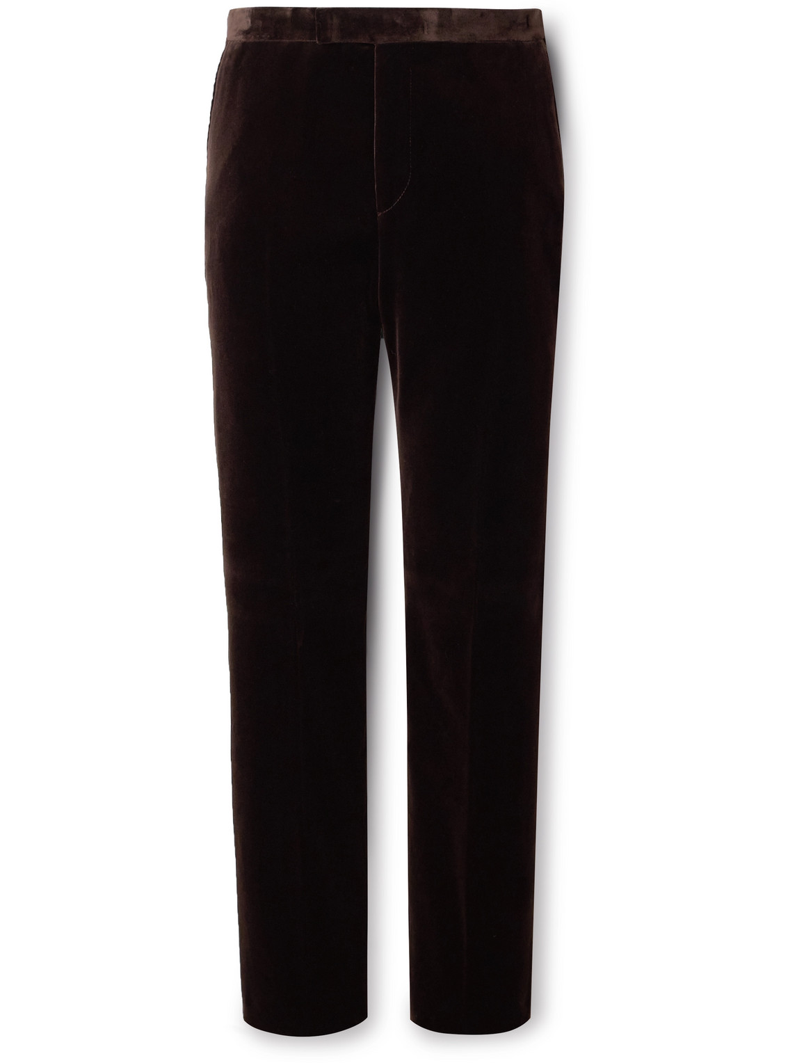 Favourbrook Slim-fit Cotton-velvet Suit Trousers In Black