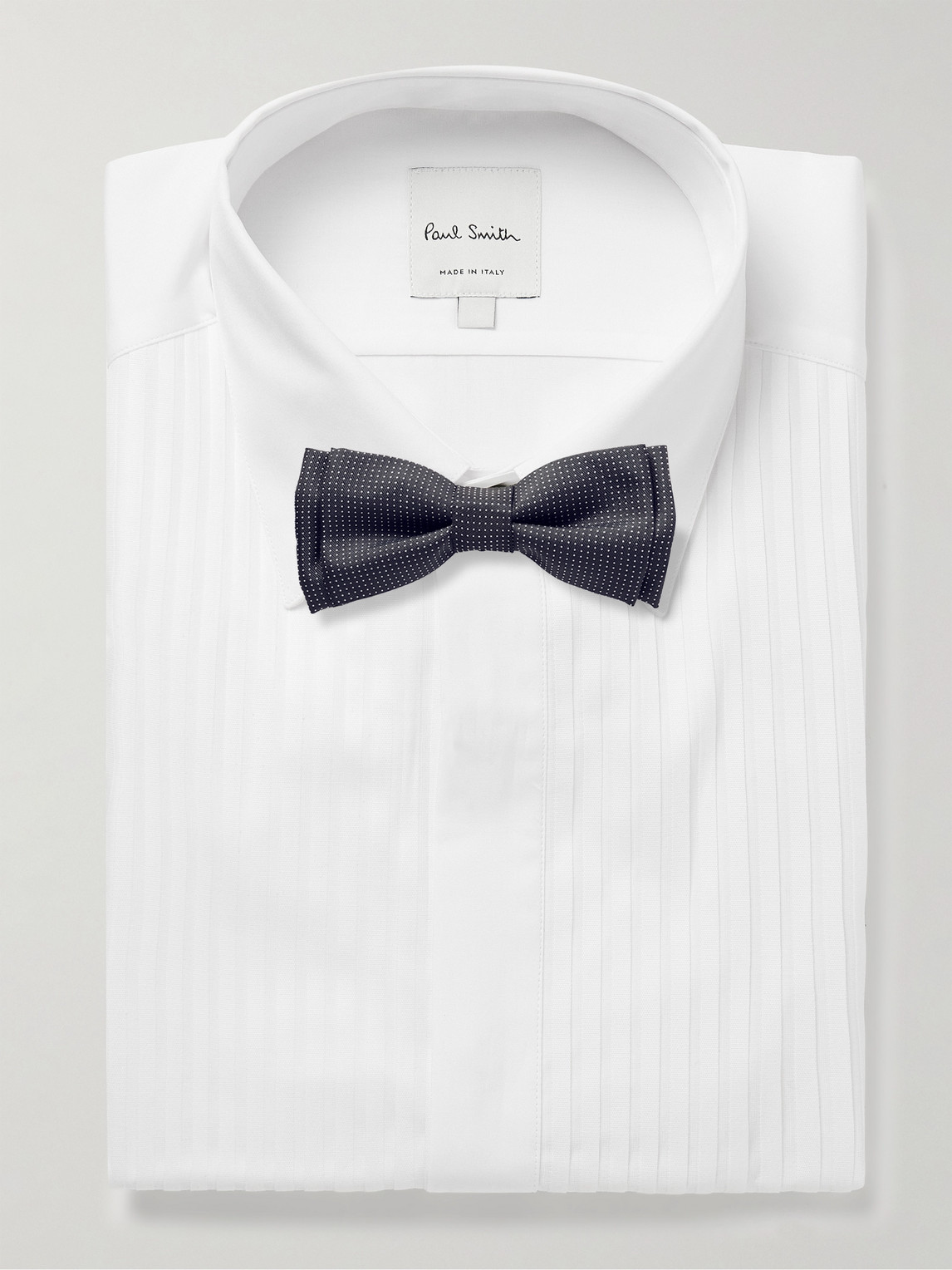 PAUL SMITH BIB-FRONT DOUBLE-CUFF COTTON-POPLIN TUXEDO SHIRT