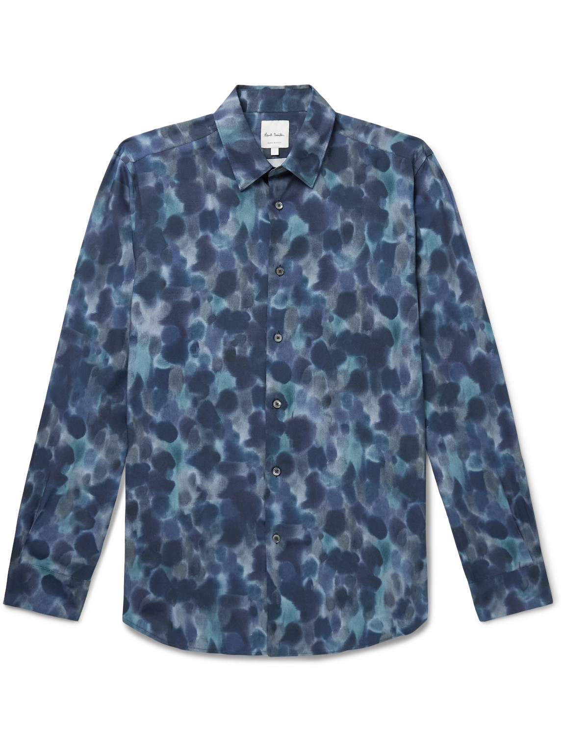 Paul Smith Printed Lyocell Shirt In Blue