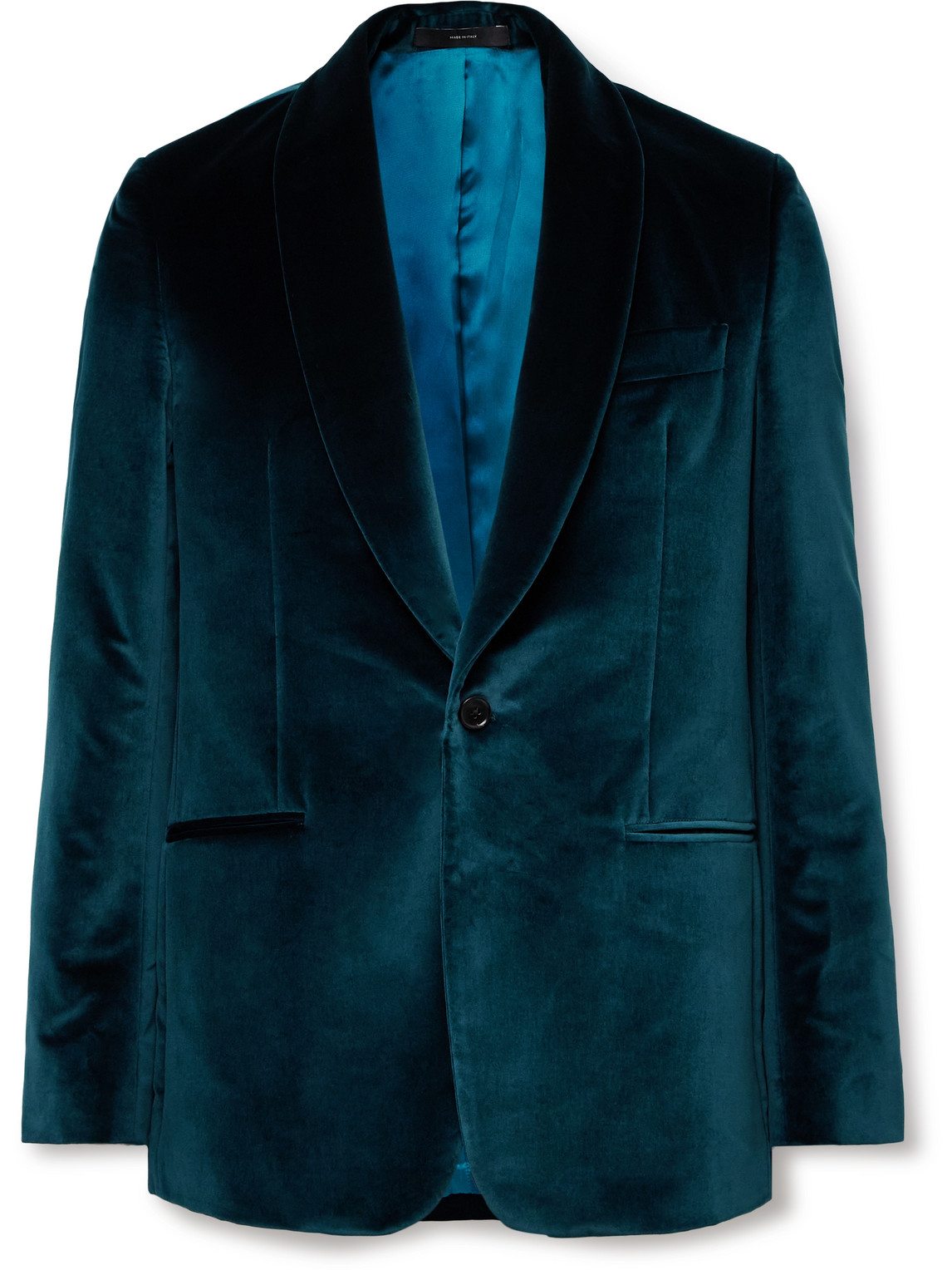 Shawl-Collar Cotton-Velvet Tuxedo Jacket