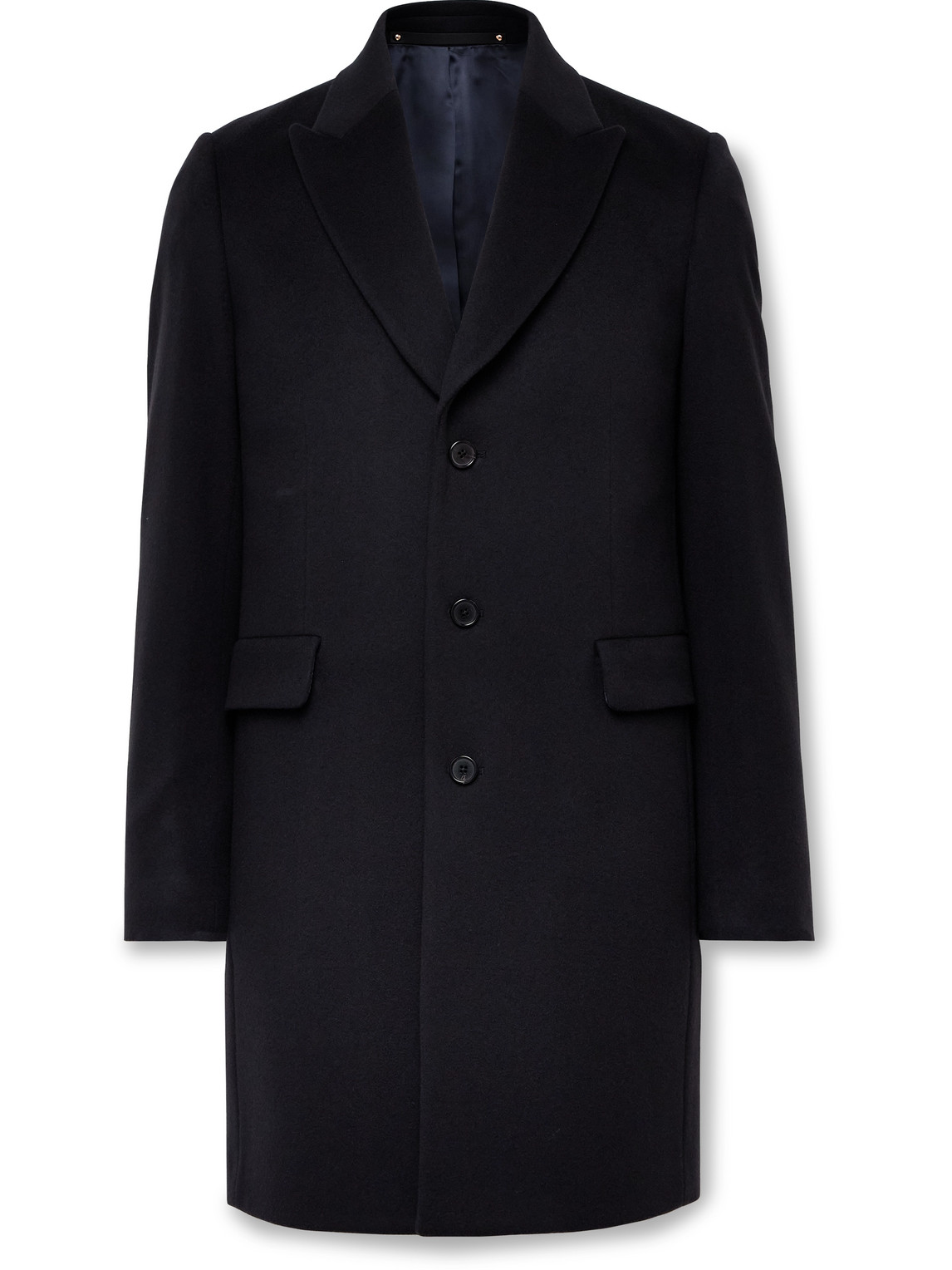 Paul Smith Mens Single-breasted Wool-cashmere Blend Coat In Black