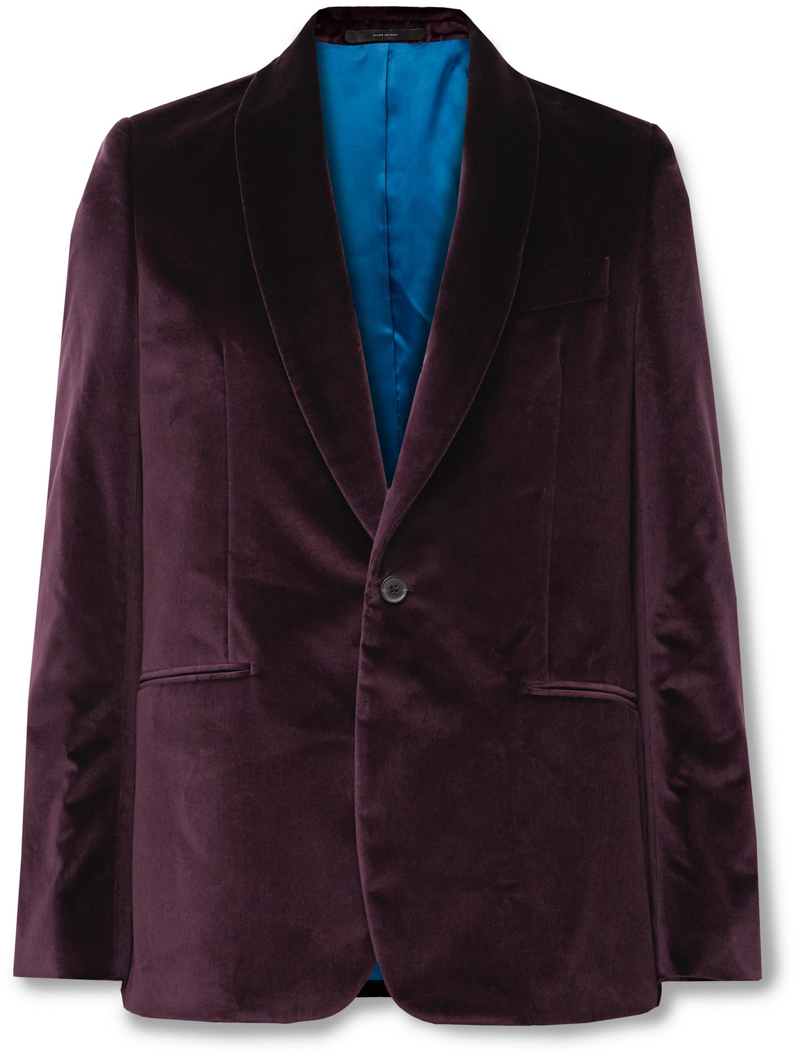 Paul Smith Shawl-collar Cotton-velvet Tuxedo Jacket In Purple