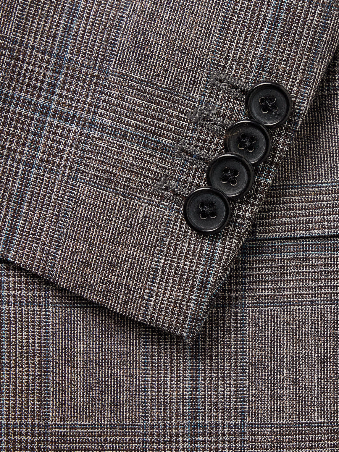 PAUL SMITH DOUBLE-BREASTED PRINCE OF WALES CHECKED WOOL AND LINEN-BLEND SUIT JACKET