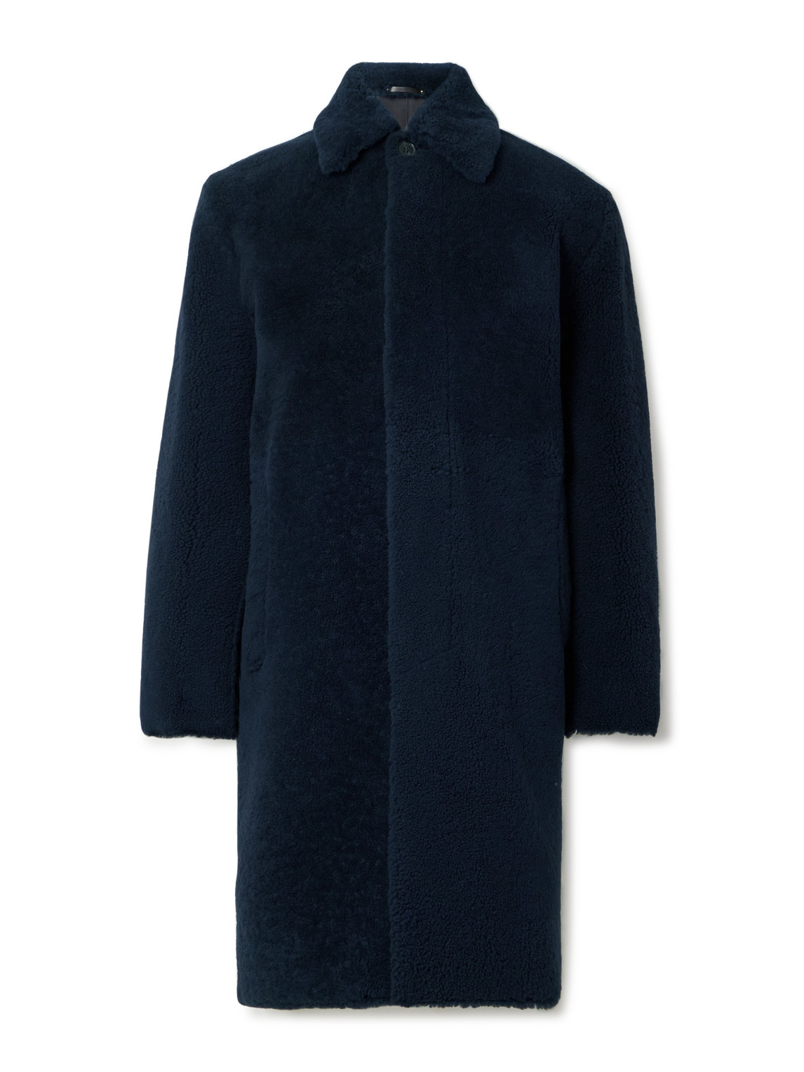 Paul Smith Shearling Coat In Blue