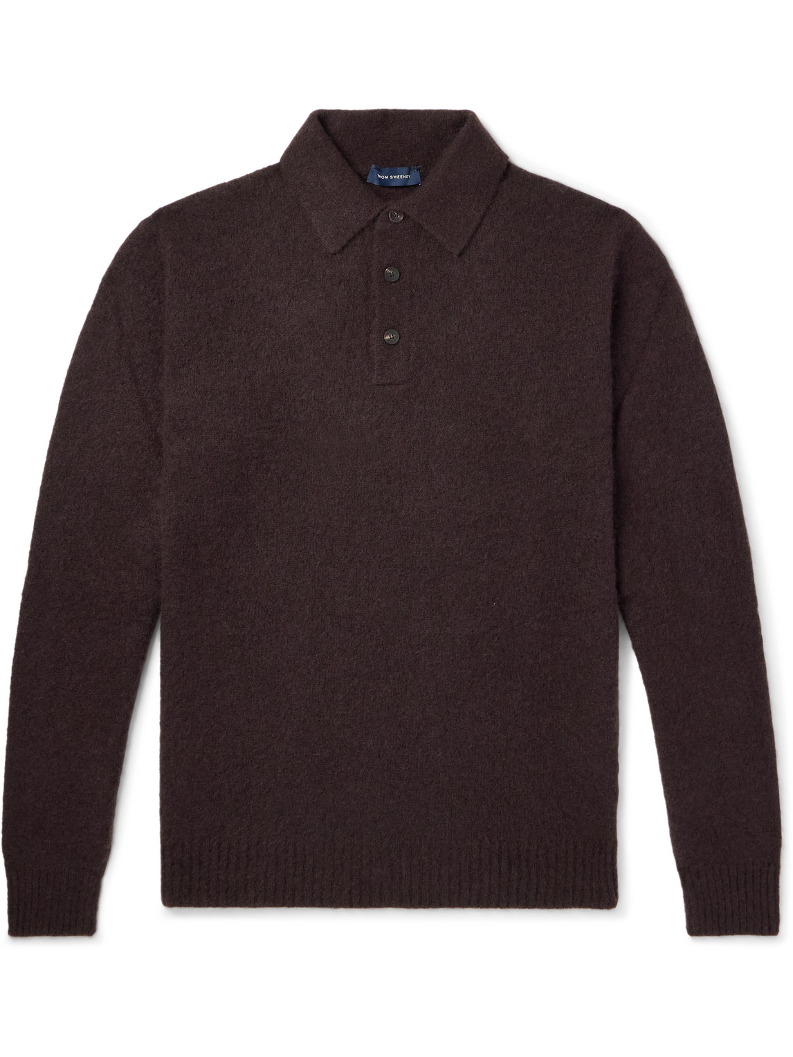 Brushed Cashmere-Blend Polo Shirt