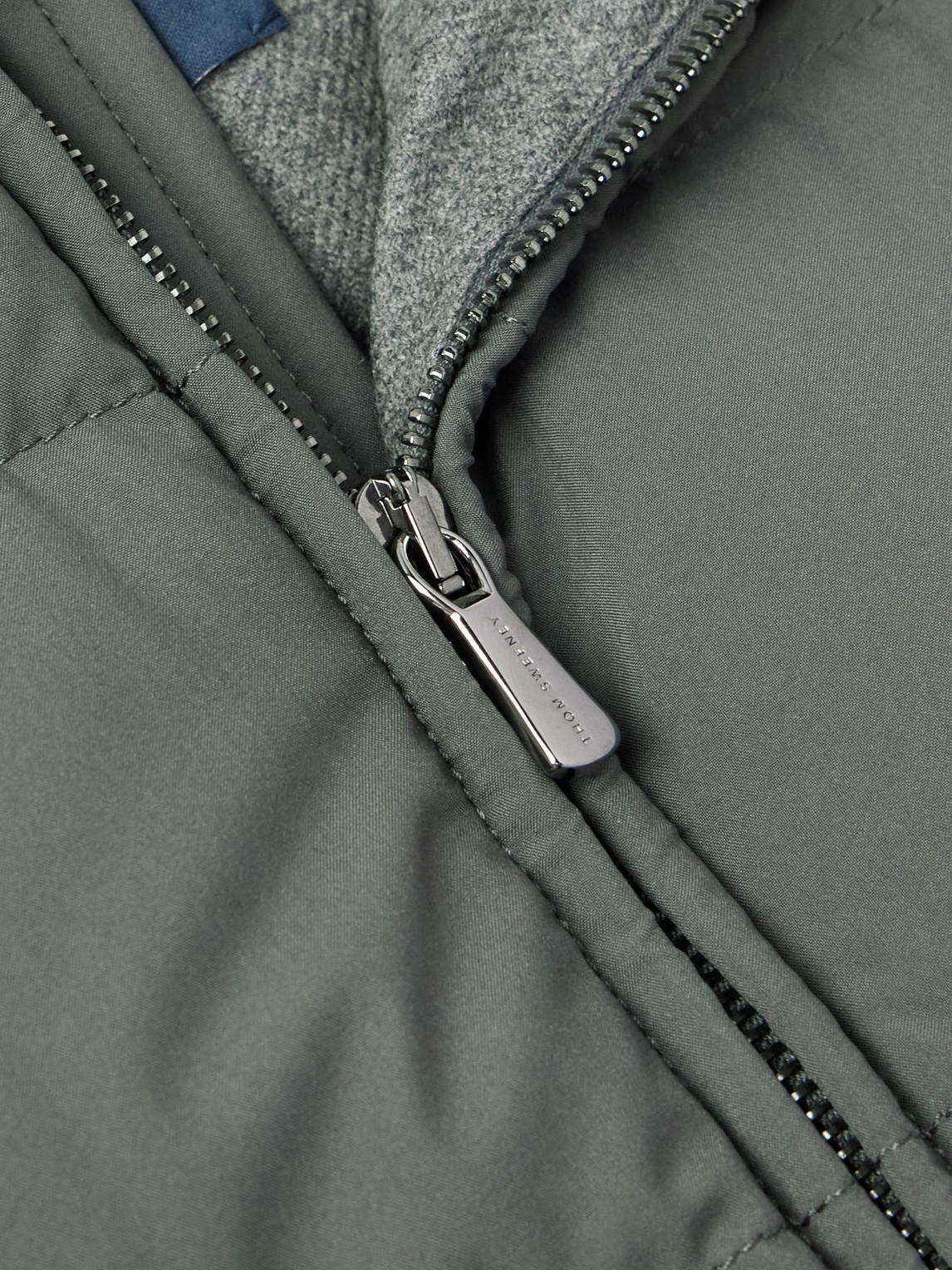 Thom Sweeney Slim-fit Quilted Rain System® Shell Down Gilet In Gray