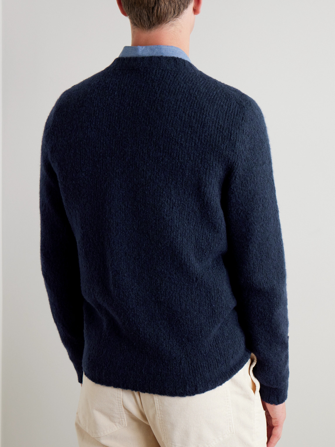 Shop Thom Sweeney Merino Wool-blend Sweater In Blue