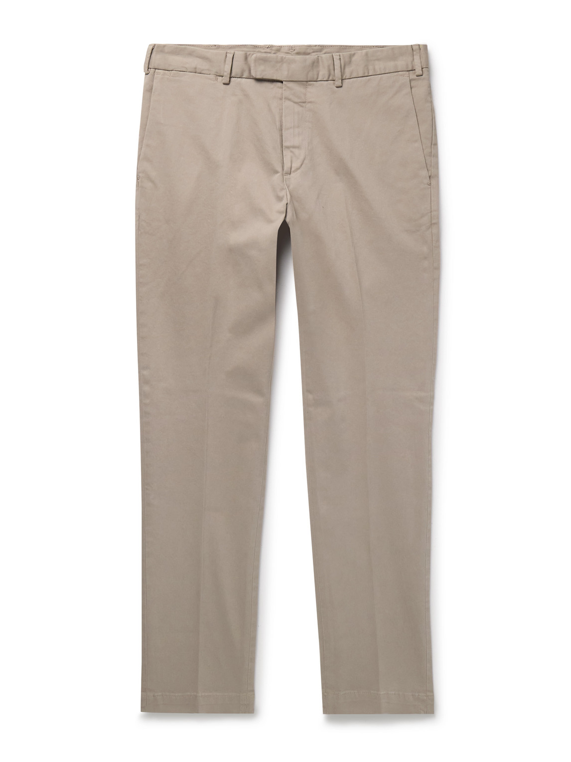 Straight-Leg Cotton-Blend Twill Trousers