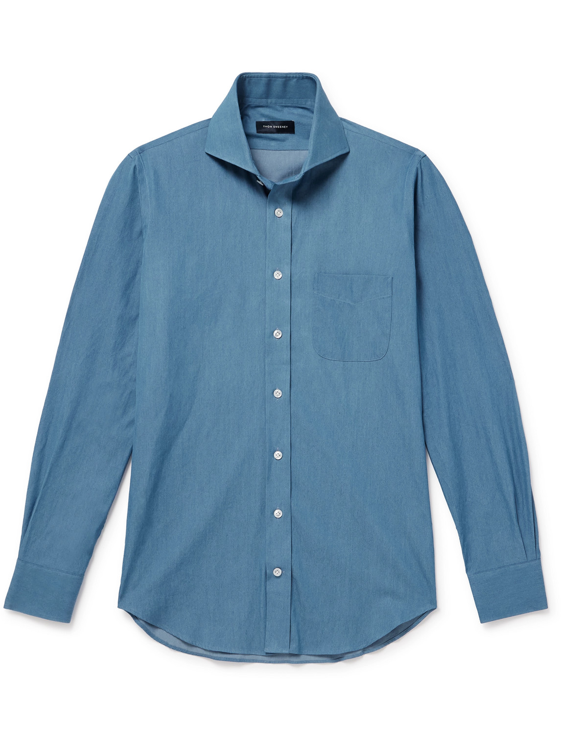 Slim-Fit Cutaway-Collar Cotton-Chambray Shirt
