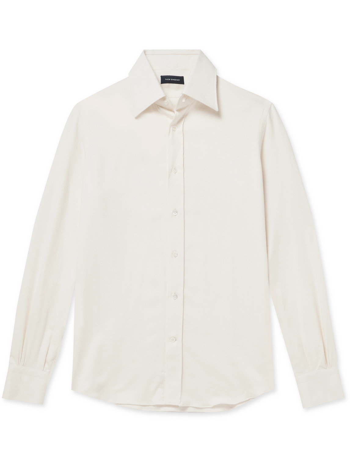 Thom Sweeney Cotton-flannel Shirt In White